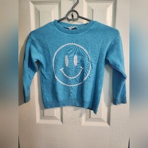 Blue Smiley Face Sweater